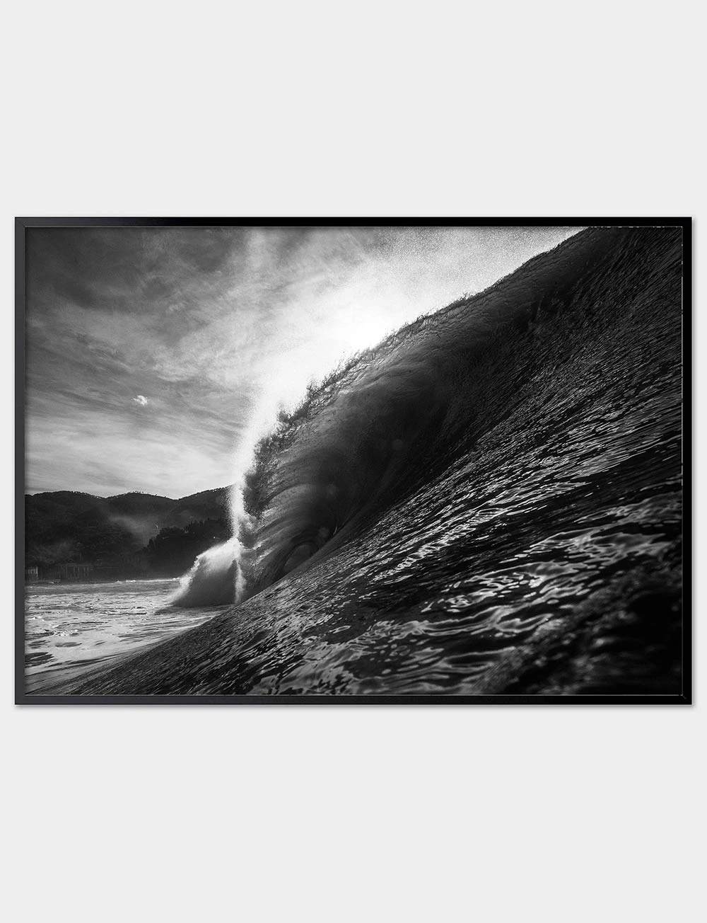 BLACK WAVE SURF PHOTO PRINT