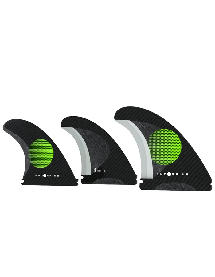 ENDORFINS PINNE KS1 3 FIN SET SINGLE TAB SMALL BLACK GREEN - Image 2