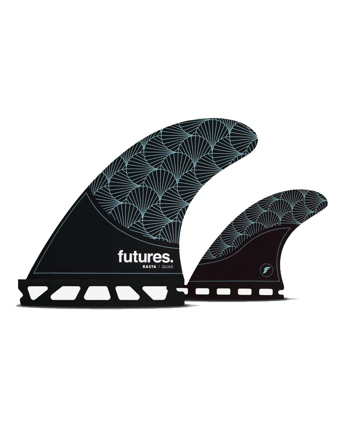 FUTURES FINS RASTA QUAD BLACK TEAL FIN SET