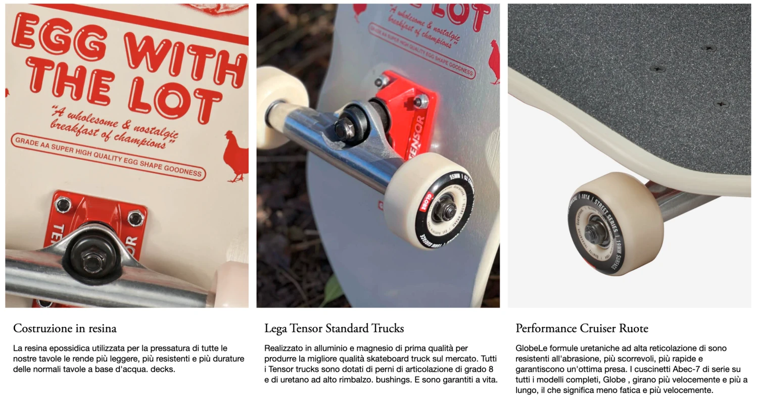 GLOBE 8.625" EGGY SKATEBOARD COMPLETE - Image 3