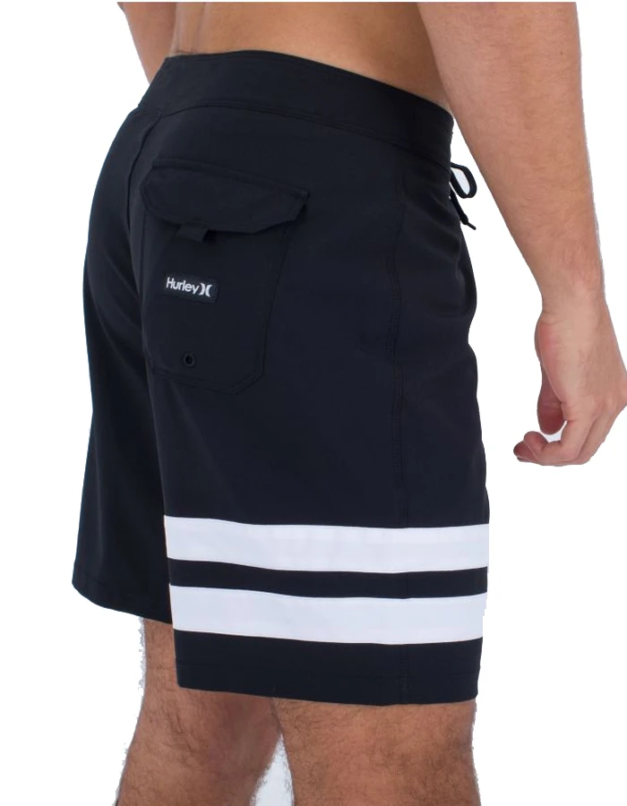 HURLEY BLOCK PARTY BOARDSHORTS 18" BLACK WHITE - Image 2