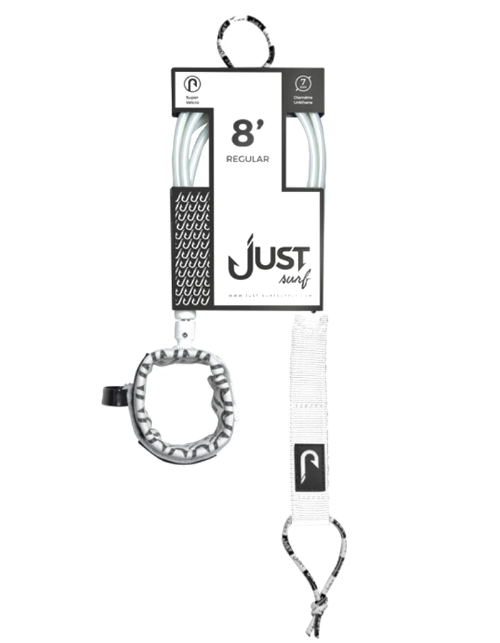JUST LEASH REGULAR 8' WHITE REGULAR