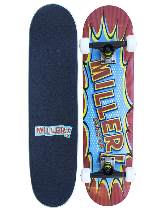 MILLER 7.75" COMIC SKATEBOARD COMPLETE