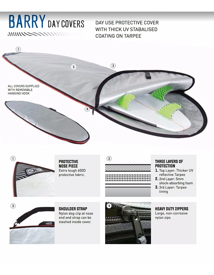 OCEAN & EARTH BARRY BASIC FISH BOARD COVER 6'4" - Image 3
