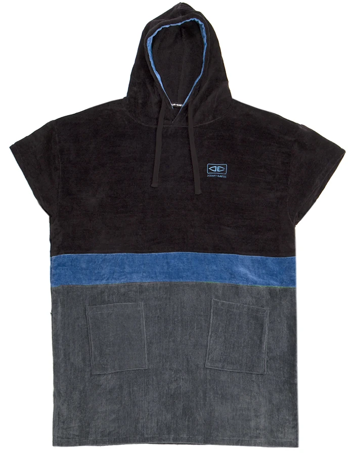 OCEAN & EARTH STRIKE HOODED PONCHO ADULT BLUE