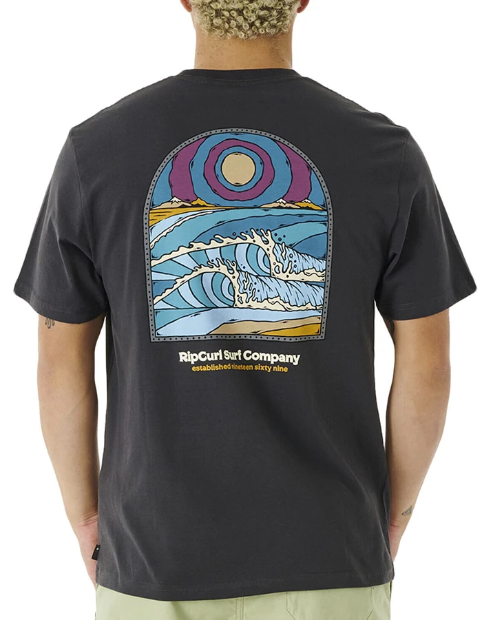 RIP CURL BLAZED AND TUBED TEE WASHED BLACK - Image 3