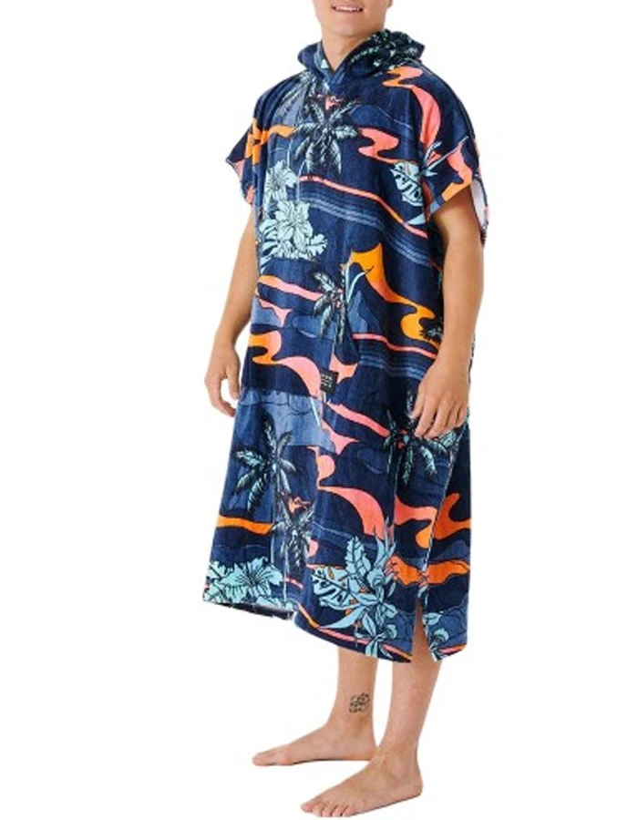 RIP CURL COMBO PRINT HOODED TOWEL BLACK BLUE - Image 3