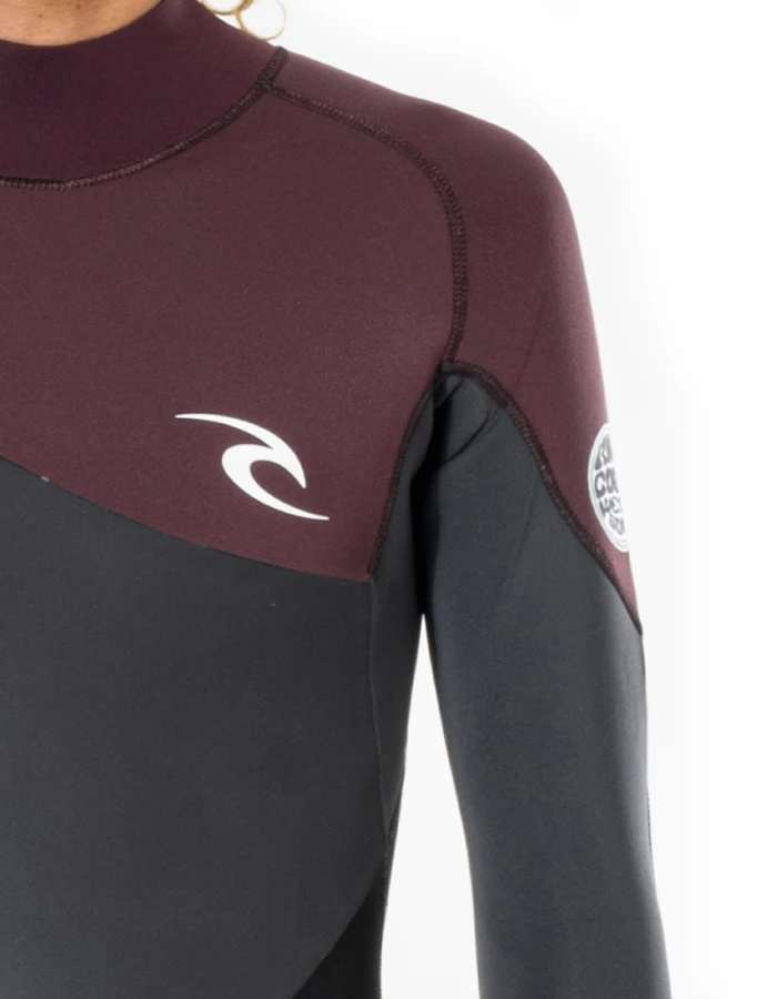RIP CURL OMEGA 4/3 BACK ZIP WETSUIT MAROON - Image 4