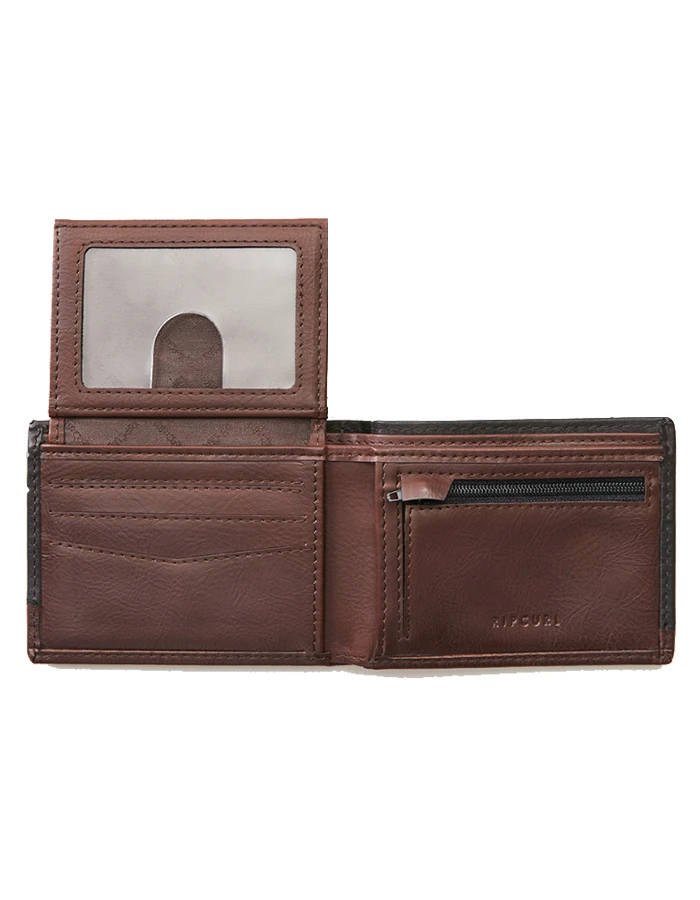 RIP CURL RIDGE PU ALL DAY WALLET BLACK TAN - Image 3