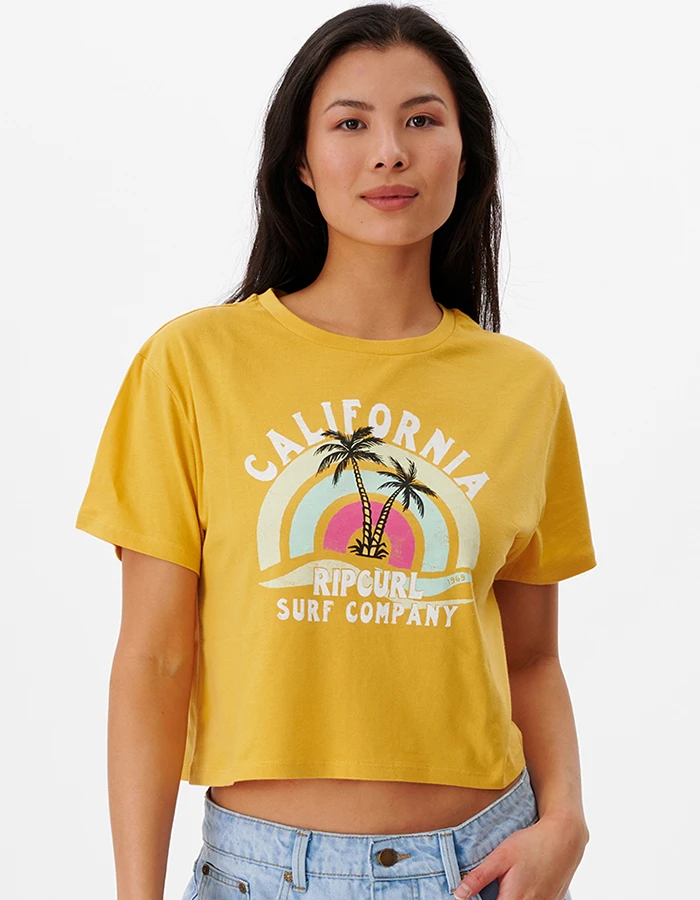 RIP CURL SUNNY PARADISE SHORT SLEEVE CROP TEE