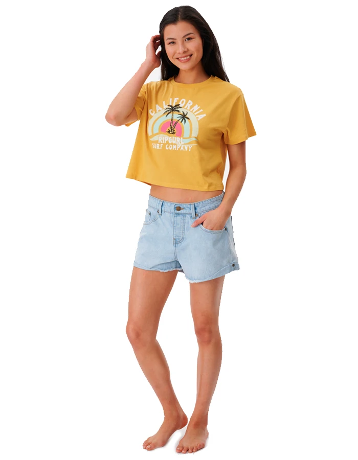 RIP CURL SUNNY PARADISE SHORT SLEEVE CROP TEE - Image 3