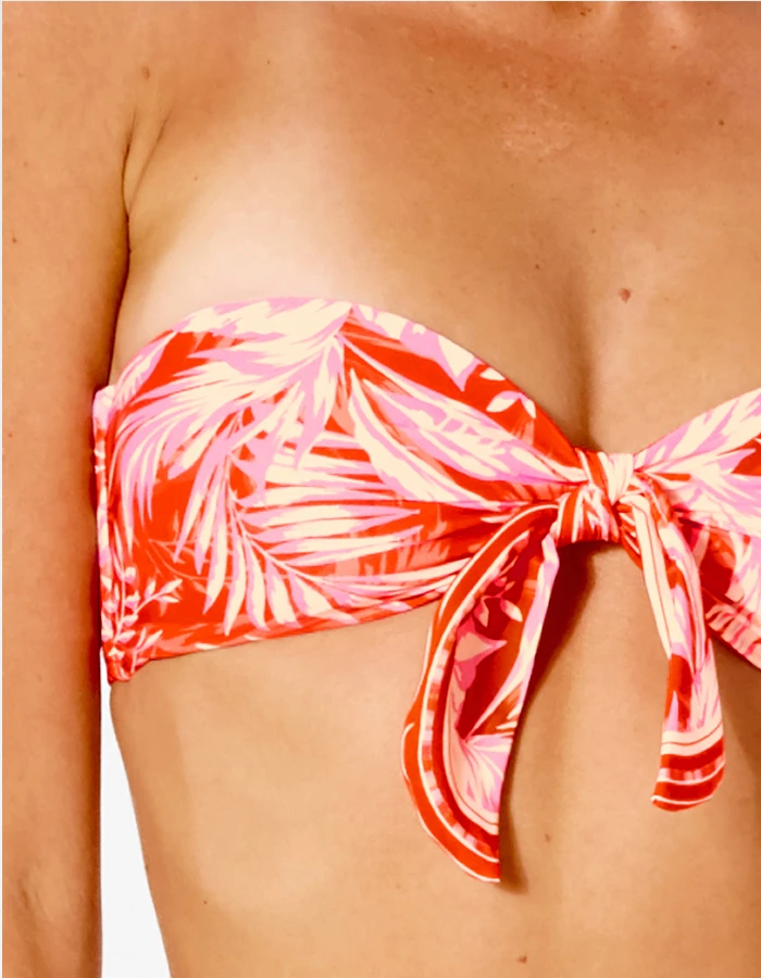 RIP CURL SUN RAYS BANDEAU BIKINI TOP RED - Image 3