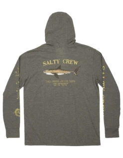 SALTY CREW BRUCE HOOD TECH TEE CHARCOAL