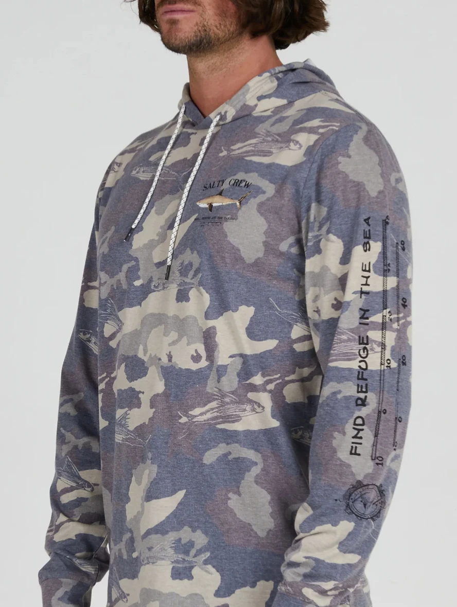 SALTY CREW BRUCE HOOD TECH TEE CAMO - Image 3