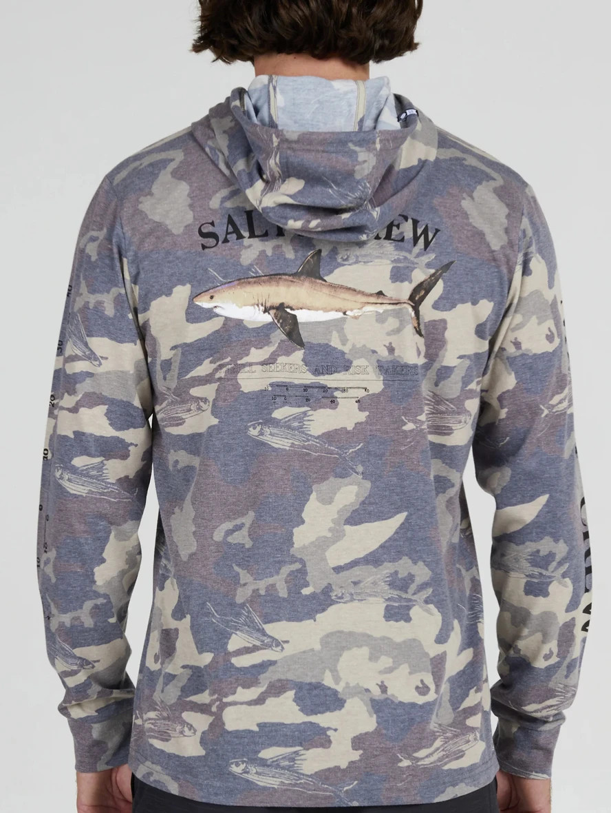 SALTY CREW BRUCE HOOD TECH TEE CAMO - Image 2