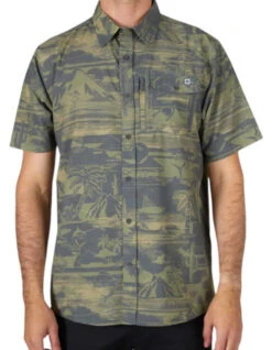 SALTY CREW CEDROS WOVEN CHARCOAL UPF40+