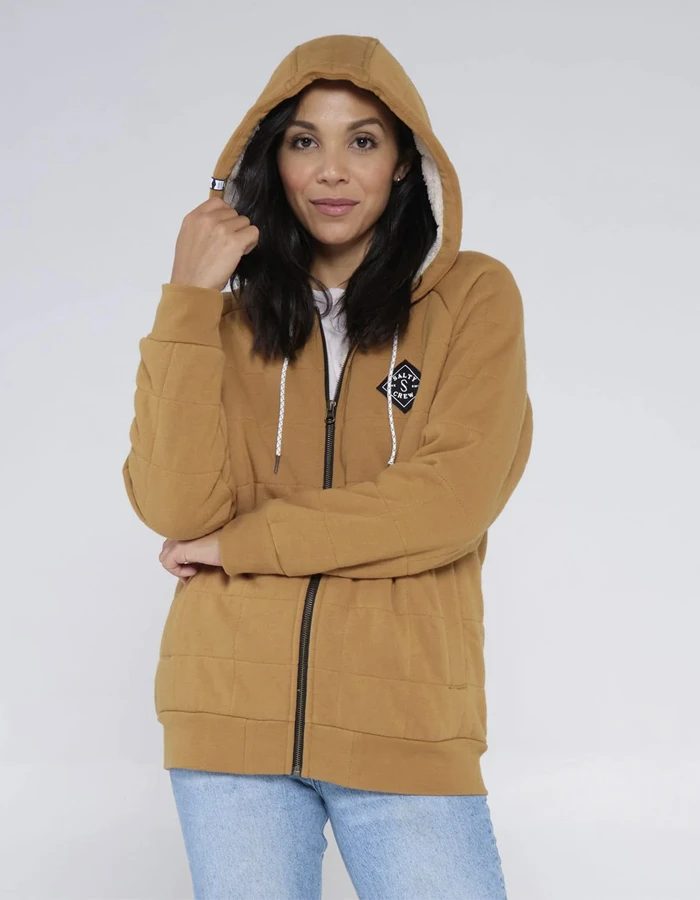 SALTY CREW SEEKING SHERPA HOODY WORKWEAR BROWN - Image 4
