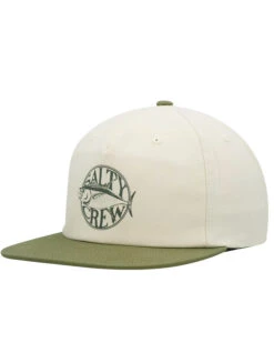 SALTY CREW TUNA TIME 5 PANEL SNAPBACK CREAM MILITARY