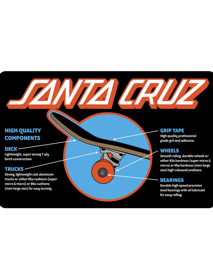 SANTA CRUZ CLASSIC DOT SUPER MICRO SK8 7.25 SKATE COMPLETE - Image 2