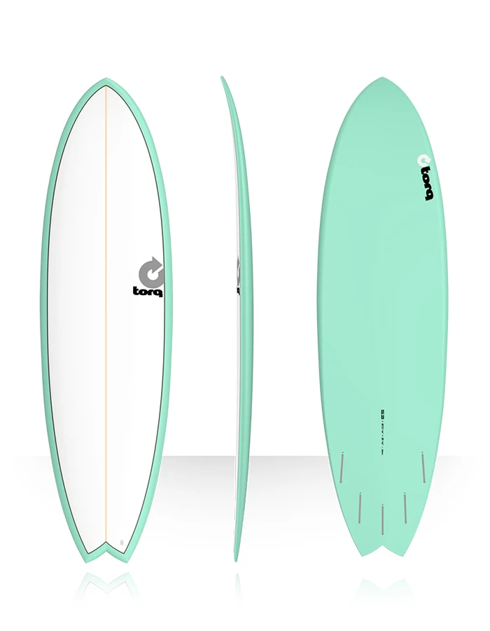 TORQ TET 6'6" FISH WHITE PINLINE SEAGREEN