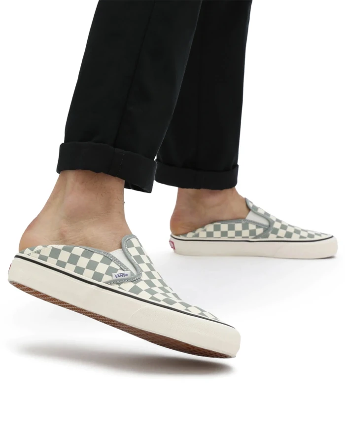 VANS CHECKERBOARD CLASSIC SLIP-ON SHOES GREEN - Image 2