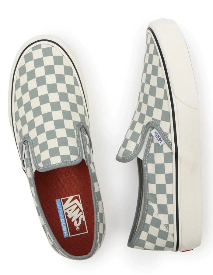 VANS CHECKERBOARD CLASSIC SLIP-ON SHOES GREEN - Image 3