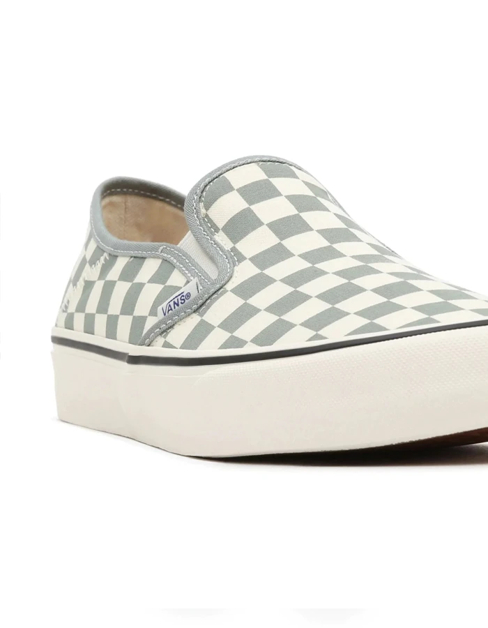 VANS CHECKERBOARD CLASSIC SLIP-ON SHOES GREEN - Image 5