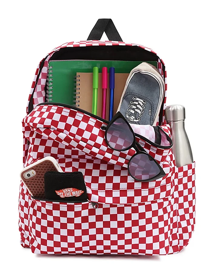 VANS OLD SKOOL CHECK BACKPACK WHITE RED - Image 2
