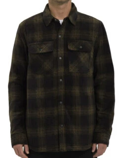 VOLCOM BOWERED FLEECE LONG SLEEVE SHIRT BISON