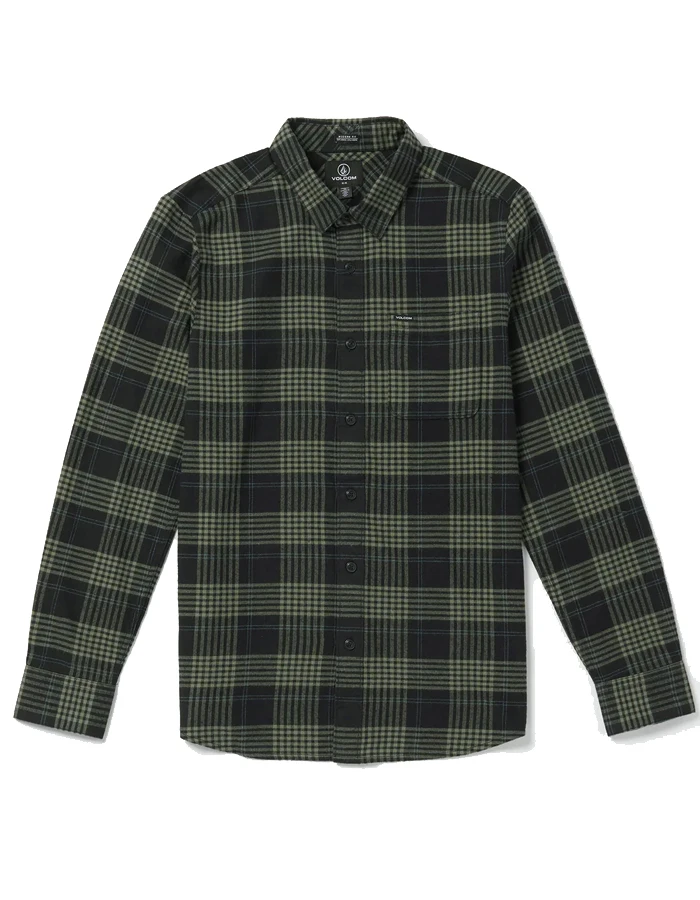 VOLCOM CADEN PLAID SHIRT BLACK