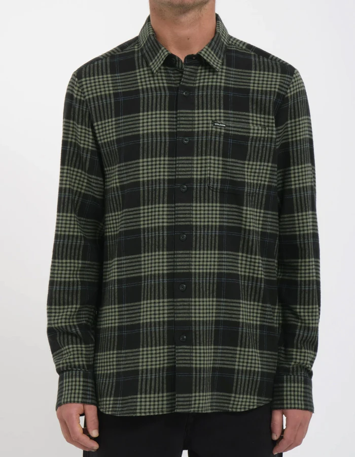 VOLCOM CADEN PLAID SHIRT BLACK - Image 3