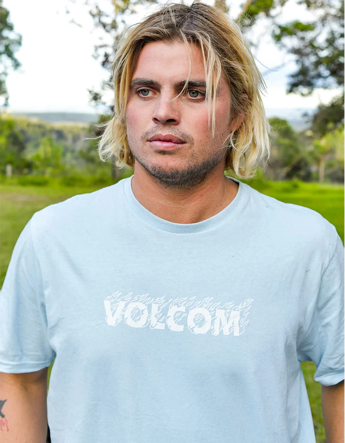 VOLCOM FIREFIGHT SHORT SLEEVE TEE MISTY BLUE - Image 8